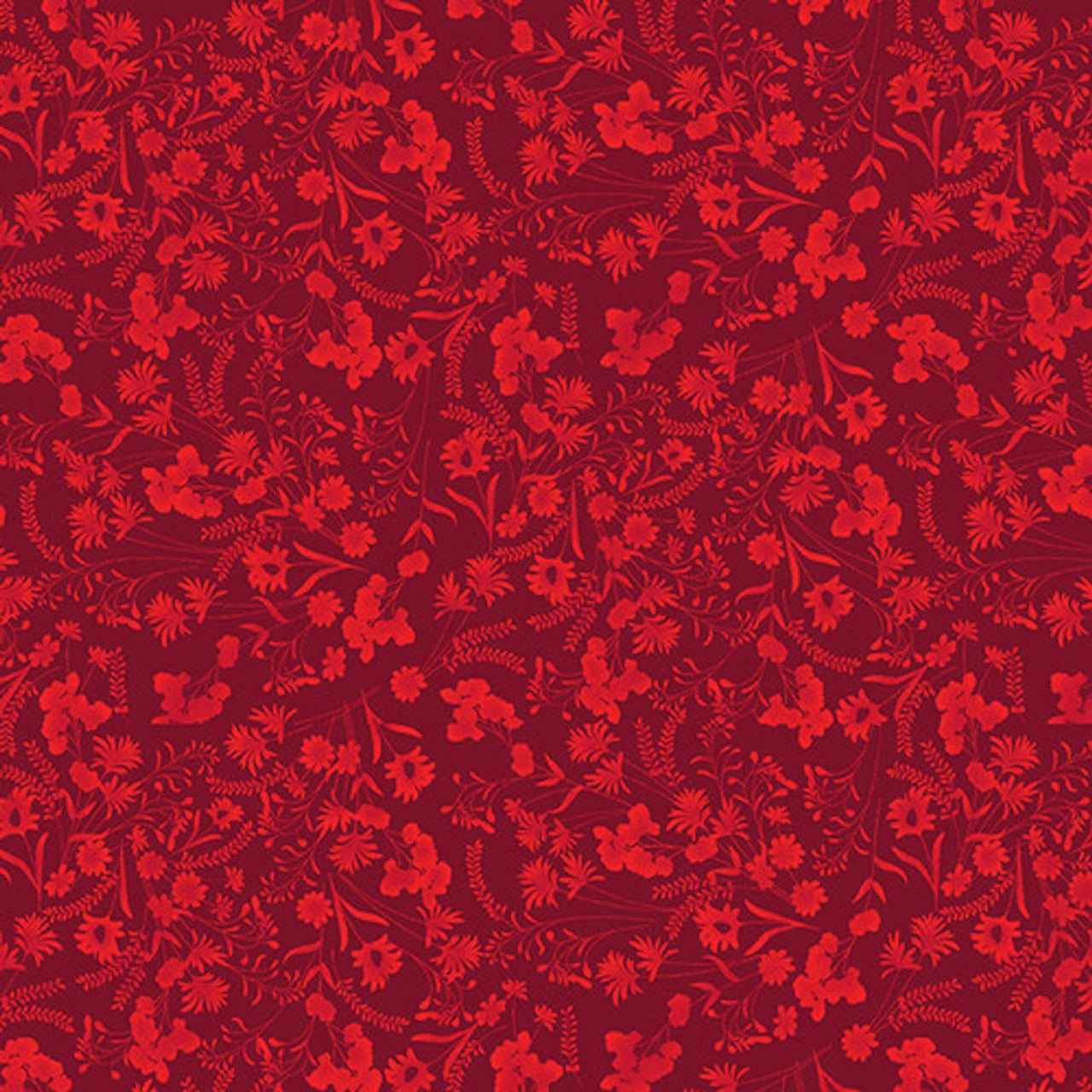 Mariposa Dance Floral Texture Red Blank Quilting Fabric Cotton Fabric