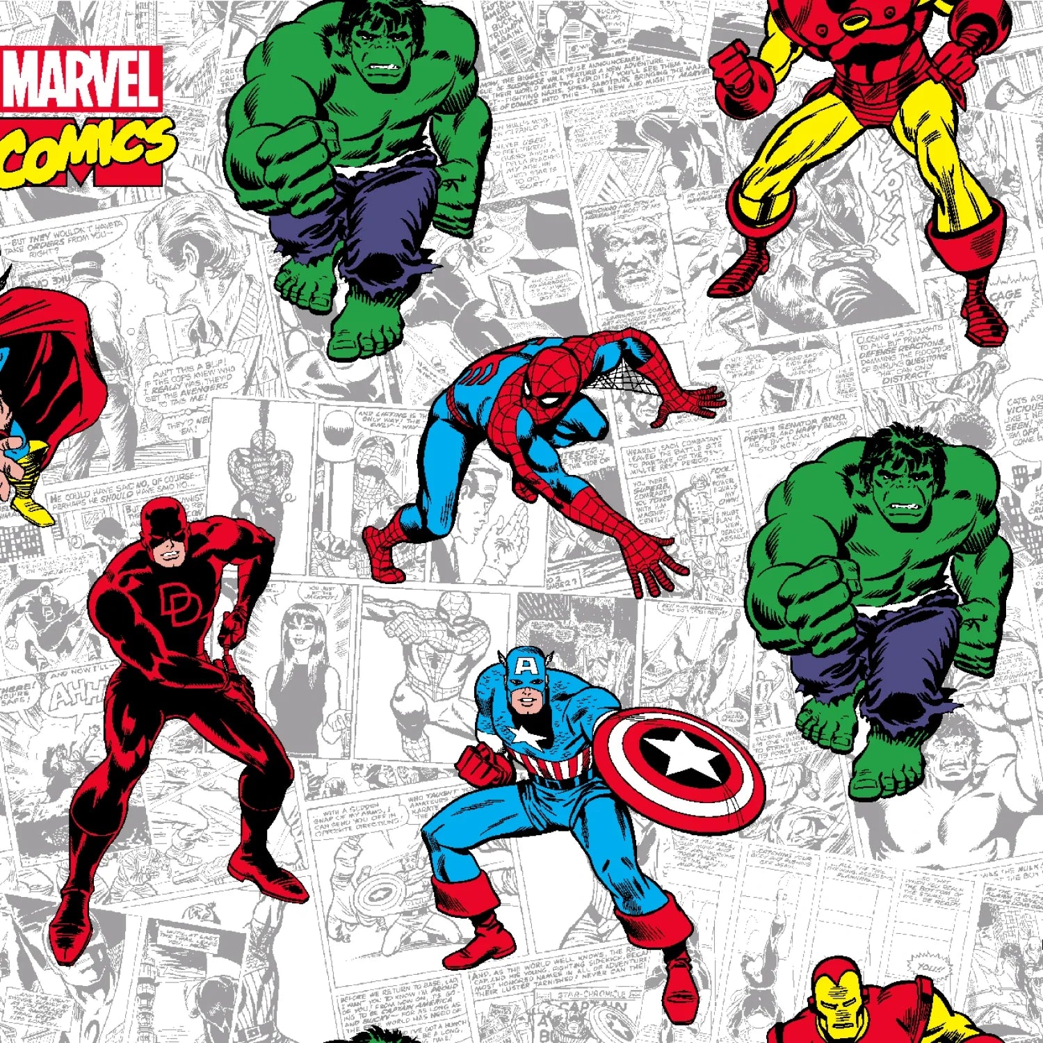 Marvel Comics Action Comic White Springs Creative Cotton Fabric SC-67258-G550210PK | US Fabric Shop