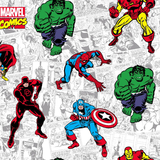 Marvel Comics Action Comic White Springs Creative Cotton Fabric SC-67258-G550210PK