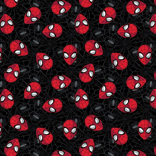 Marvel Kawaii II Spiderman Man Web Black Camelot Fabrics Cotton Fabric CF-13080018-02