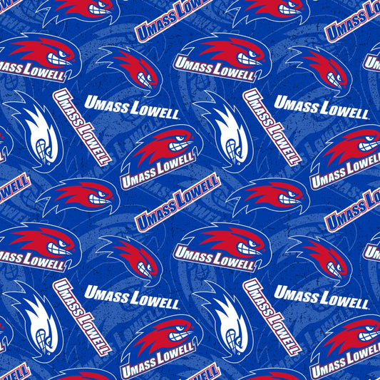 Massachusetts Lowell River Hawks NCAA College Tone on Tone Sykel Enterprises Cotton Fabric LOW-1178