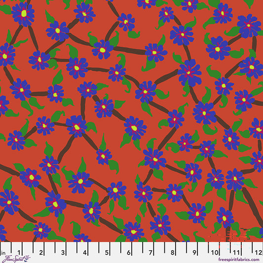Mayflower Red August 2026 Kaffe Fassett Collective Free Spirit Cotton Fabric FS-PWBM106.RED