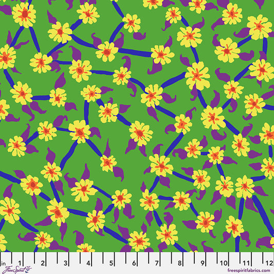 Mayflower Green August 2026 Kaffe Fassett Collective Free Spirit Cotton Fabric FS-PWBM106.GREEN