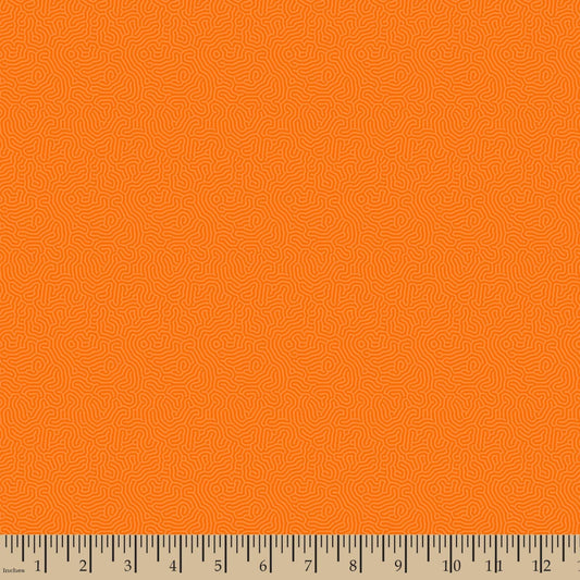 Maze Apricot Orange Patrick Lose Cotton Fabric