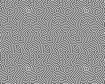 Maze Black and White Favorites White Patrick Lose Cotton Fabric