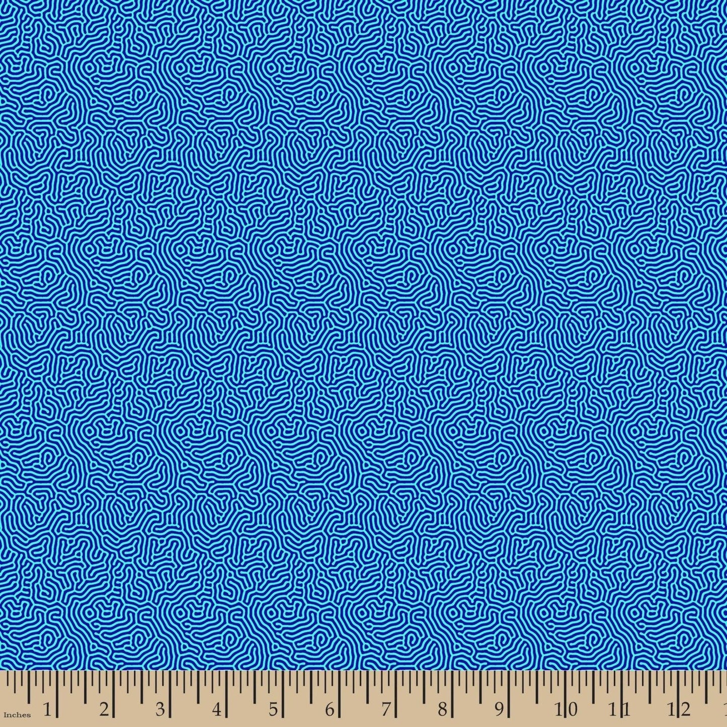 Maze Aegean Blue Patrick Lose Cotton Fabric