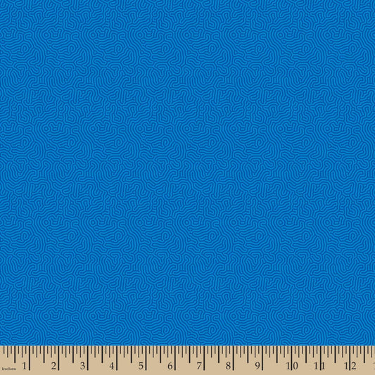 Maze Cerulean Blue Patrick Lose Cotton Fabric