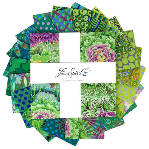 Classic Plus Meadow Green 10" Square Kaffe Fassett Collective Free Spirit Cotton Fabric