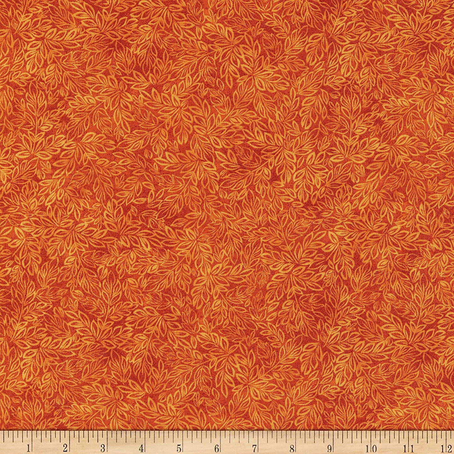 Meadow Mini Leaf Blender Amber Orange Timeless Treasures Cotton Fabric