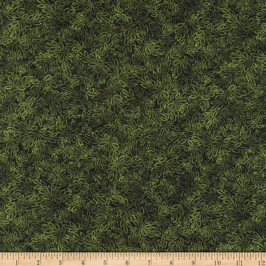 Meadow Mini Leaf Blender Forest Green Timeless Treasures Cotton Fabric