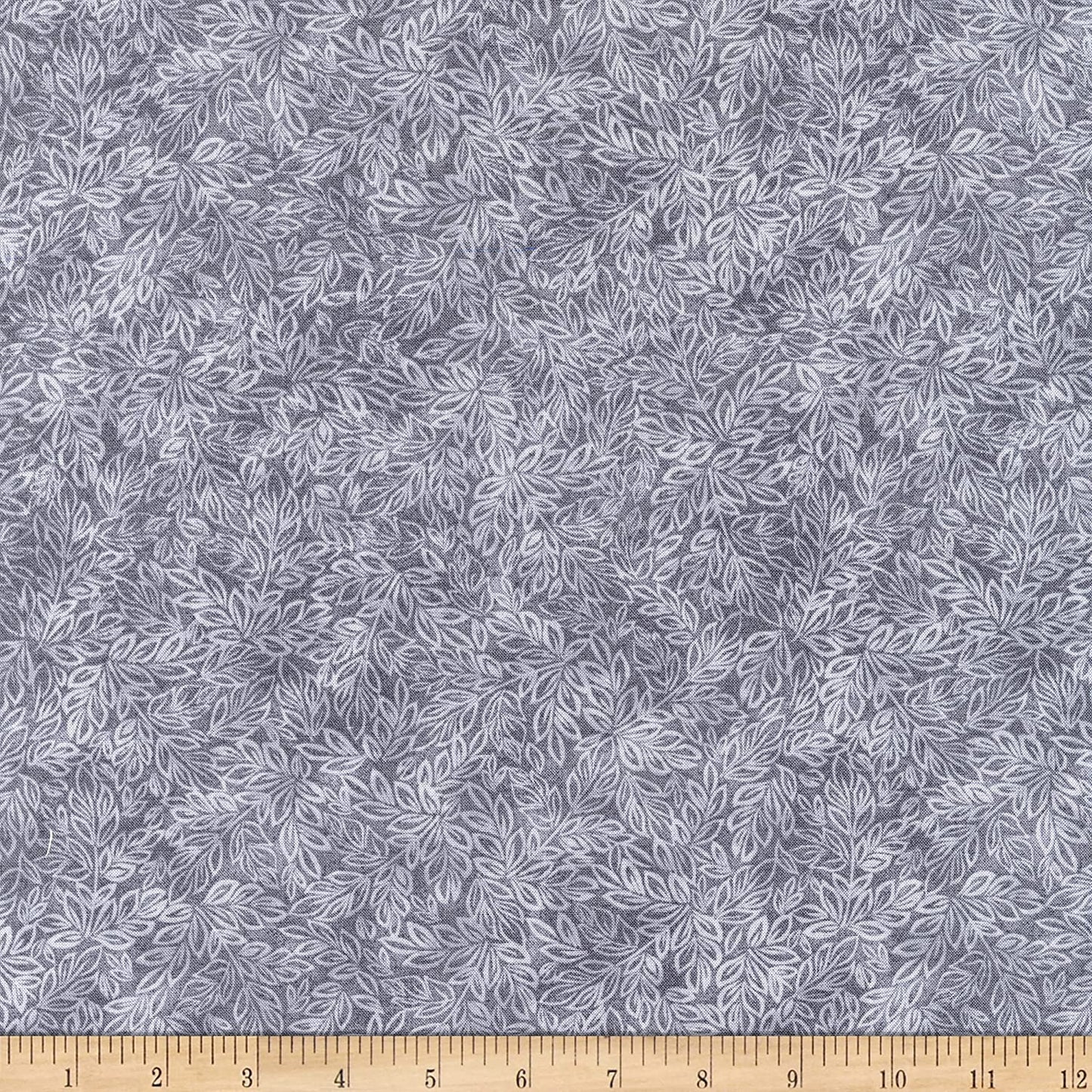 Meadow Mini Leaf Blender Grey Timeless Treasures Cotton Fabric