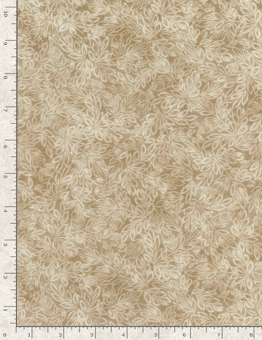 Meadow Mini Leaf Blender Taupe Timeless Treasures Cotton Fabric