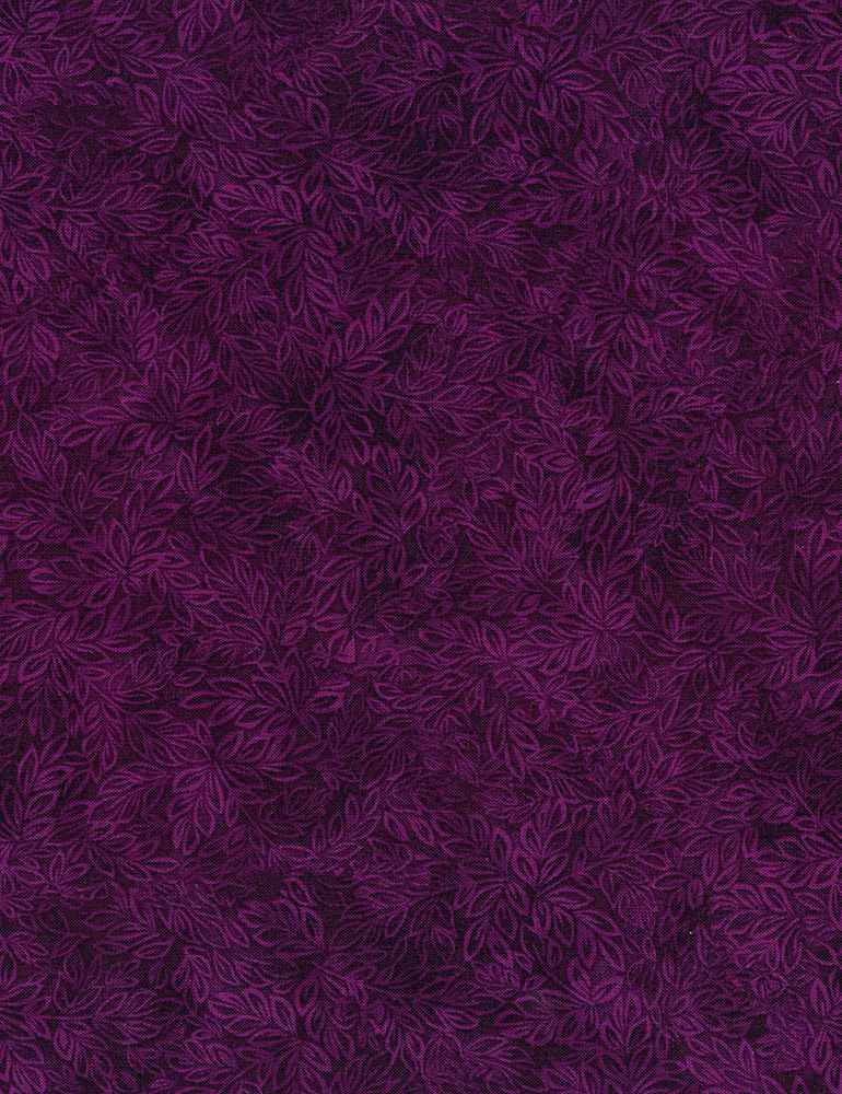 Meadow Mini Leaf Blender Plum Purple Timeless Treasures Cotton Fabric