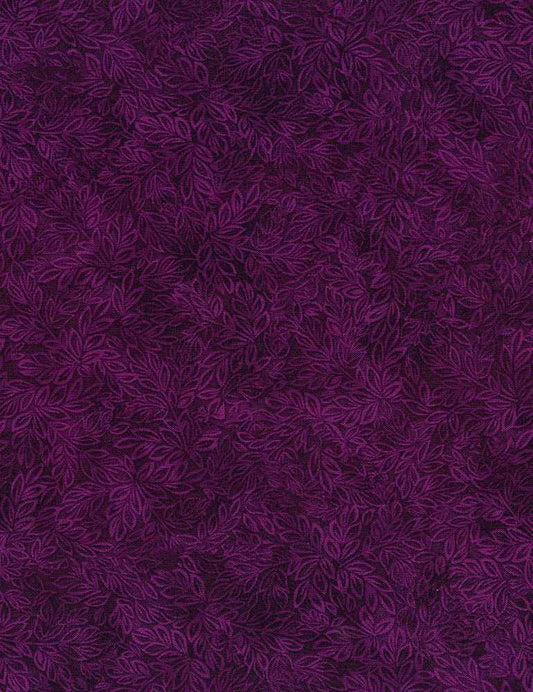 Meadow Mini Leaf Blender Plum Purple Timeless Treasures Cotton Fabric