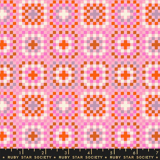 Meadow Star Grainnny Square 30s and Retro Vintage Merry Pink Ruby Star Society Moda Cotton Fabric