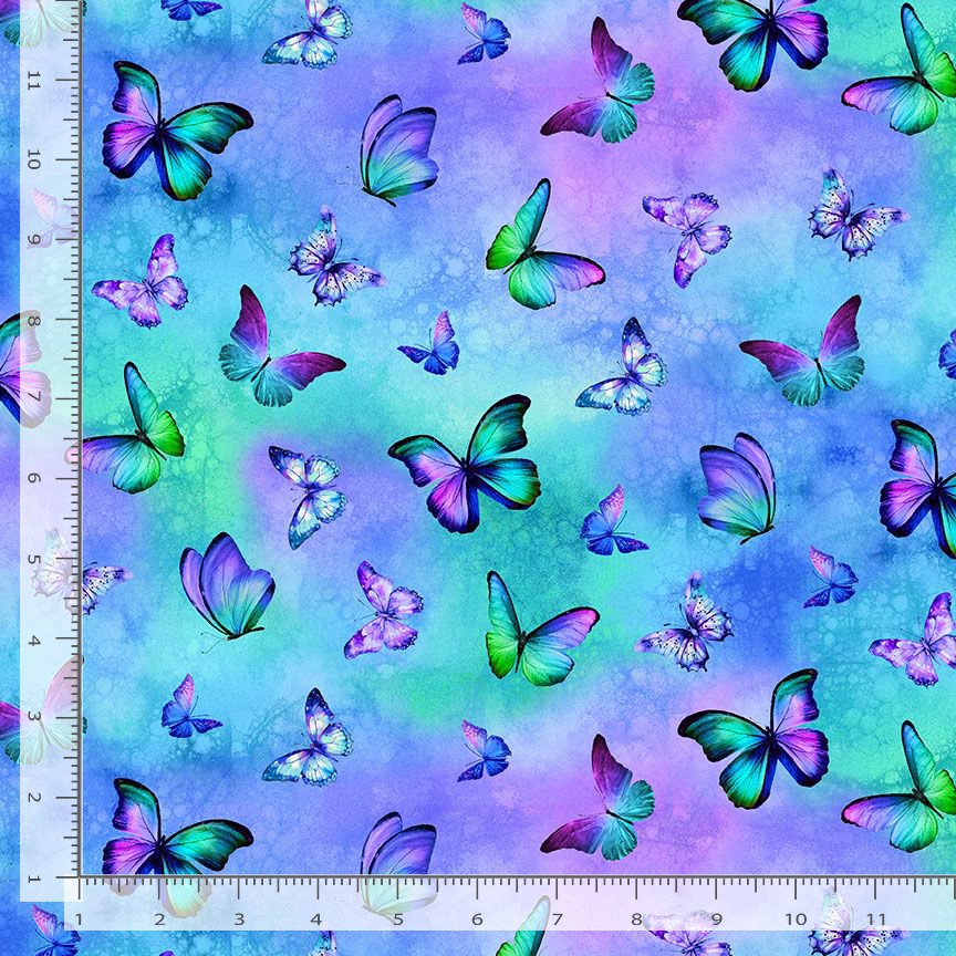 Meadow Bloom Dreamy Butterflies Multi Chong-A-Hwang Timeless Treasures Cotton Fabric TT-MEADOW-CD3955-MULTI