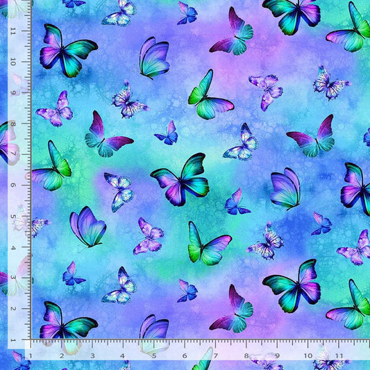 Meadow Bloom Dreamy Butterflies Multi Chong-A-Hwang Timeless Treasures Cotton Fabric TT-MEADOW-CD3955-MULTI