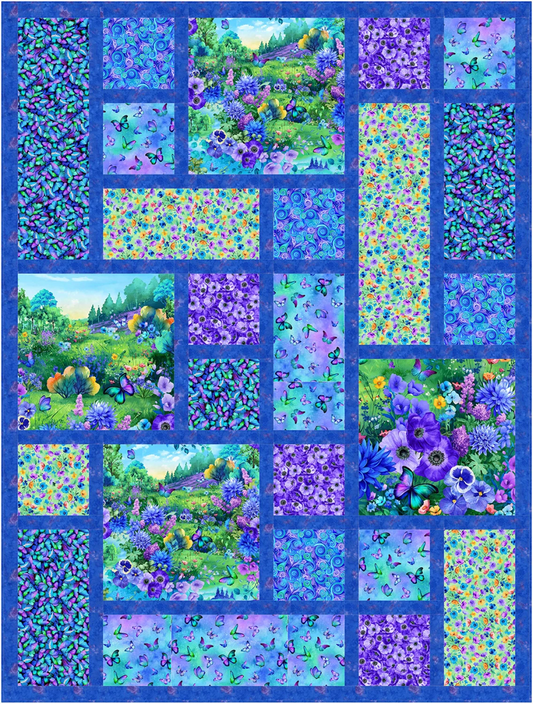 Meadow Bloom Marketing Quilt Top Timeless Treasures Cotton Fabric TT-MKTGPNL-CD4075-MEADOW