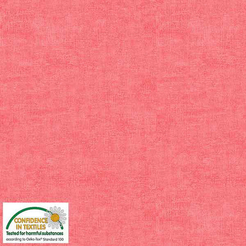 Melange Basic Tonal Blender Coral Pink Stof Blank Quilting Cotton Fabric