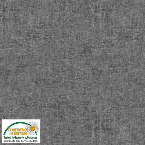 Melange Basic Tonal Blender Dark Charcoal Stof Blank Quilting Cotton Fabric