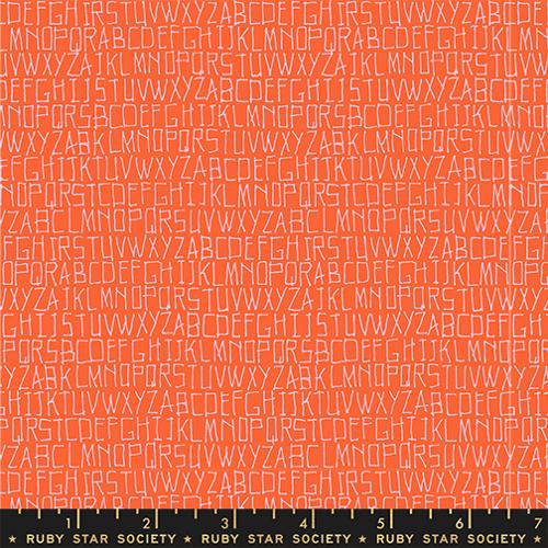 Memento Alphabet Geometric Letters Florida Orange Carolyn Friedlander Ruby Star Society Moda Cotton Fabric MD-RS8002-17
