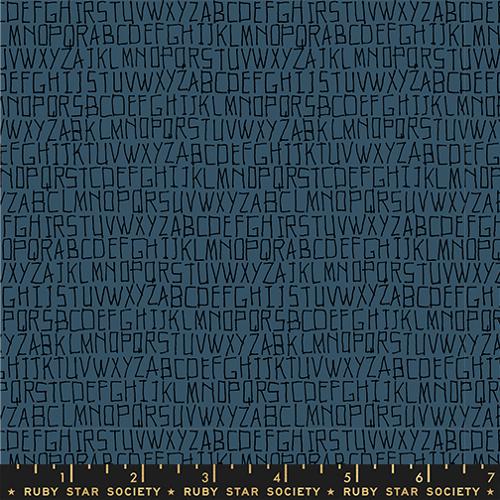 Memento Alphabet Geometric Letters Florida Prussian Blue Carolyn Friedlander Ruby Star Society Moda Cotton Fabric MD-RS8002-18