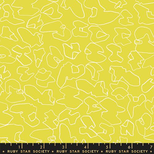 Memento Walnuts Geometric Abstract Shapes Citron White Carolyn Friedlander Ruby Star Society Moda Cotton Fabric MD-RS8005-13