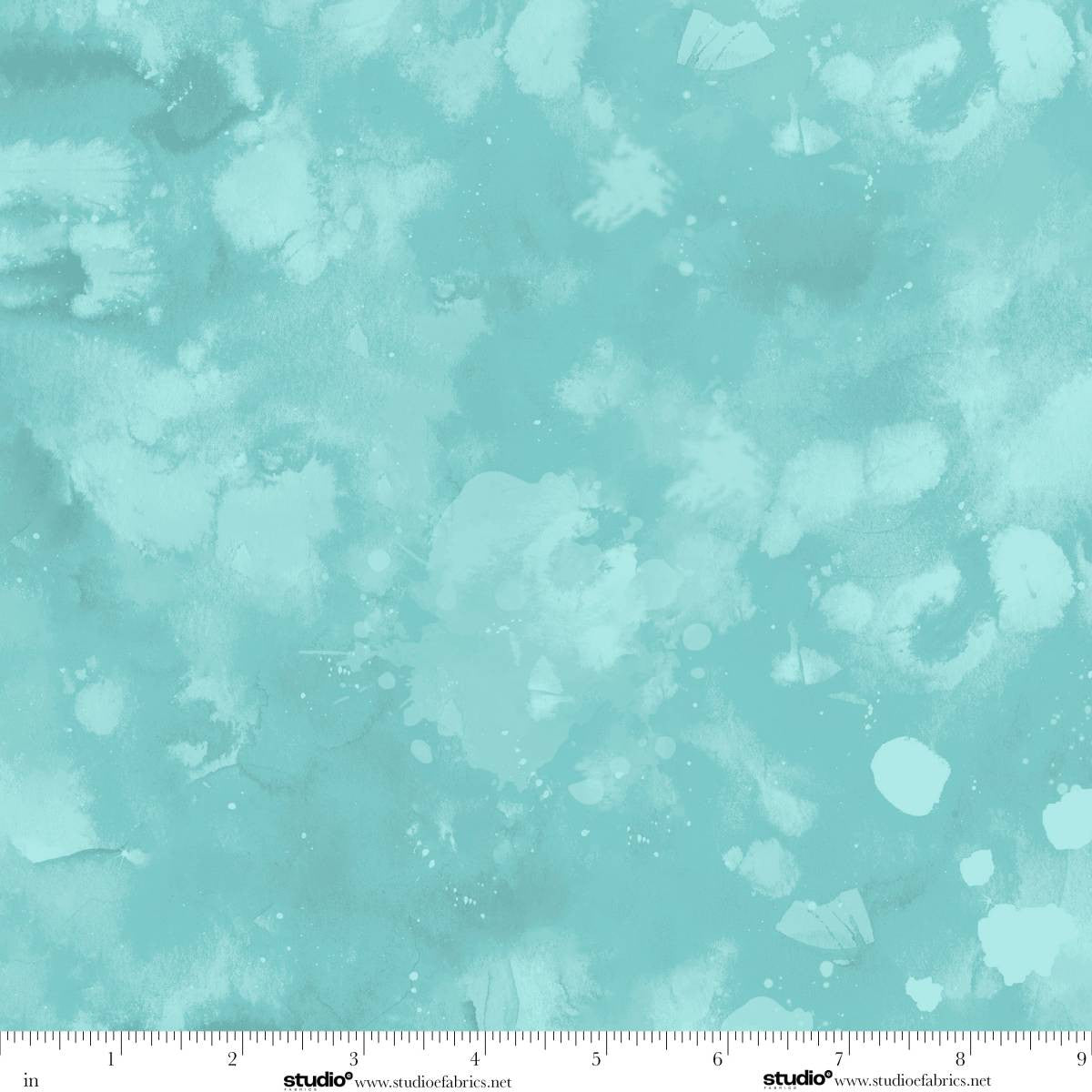 Meow Mix Cats Watercolor Texture Pale Teal Green Blue Timna Tarr Studio E Cotton Fabric SE-8960-16