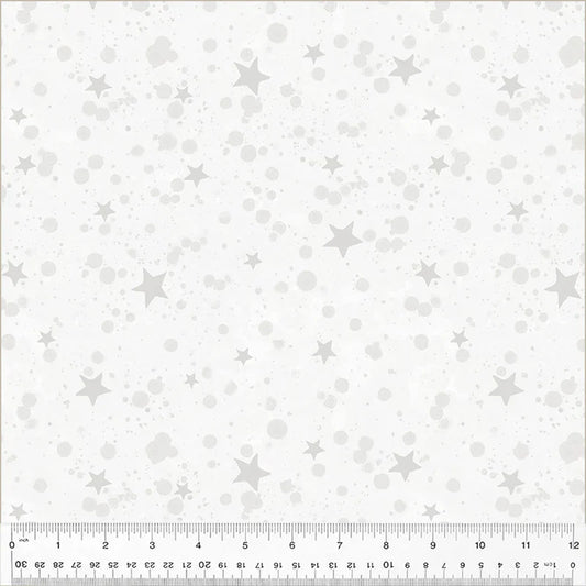 Meowy Christmas Twinkle White Kim Haskins Windham Fabrics Cotton Fabric WF-54487-1