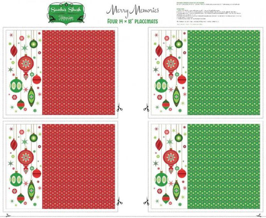 Merry Memories Placemats Panel 14"x18" placemats Patrick Lose Northcott Cotton Fabric