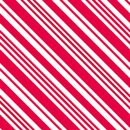 Merry Town Diagonal Stripe Red Sharla Fults Studio E Cotton Fabric