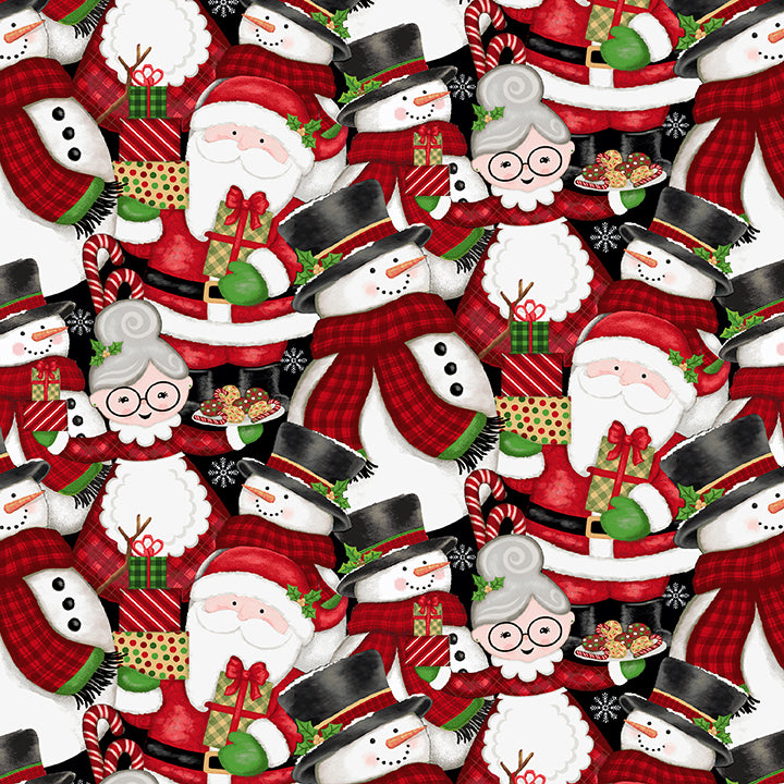 Merry Town Packed Characters Multi  Sharla Fults Studio E Cotton Fabric