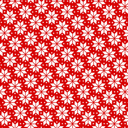 Merry Town Set Flakes in Red Sharla Fults Studio E Cotton Fabric