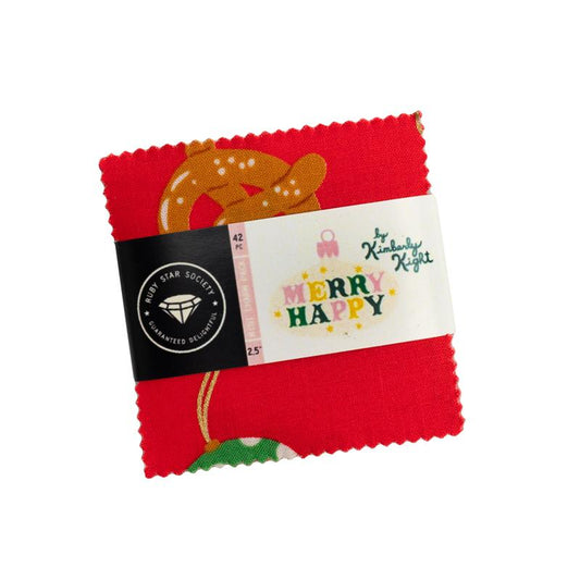 Merry Happy 2.5" Squares Mini Charm Pack 42pcs Kimberly Kight Ruby Star Society Moda Fabrics Cotton Fabric MD-RS3097MC