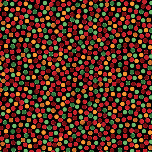 Merry Cats Dots Black/Multi Peggy Collins Benartex Cotton Fabrics BE-16776-12