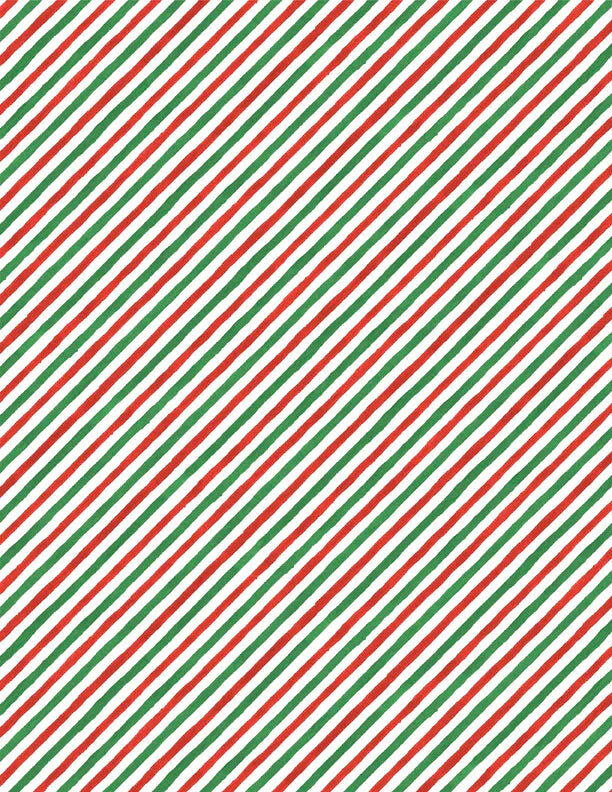 Merry Gnome-ments Diagonal Stripes Green Red Susan Winget Wilmington Prints Cotton Fabric WP-3023-39897-137