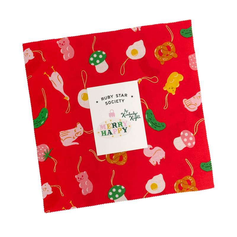 Merry Happy 10" Squares Layer Cake 42pcs Kimberly Kight Ruby Star Society Moda Fabrics Cotton Fabric MD-RS3097LC