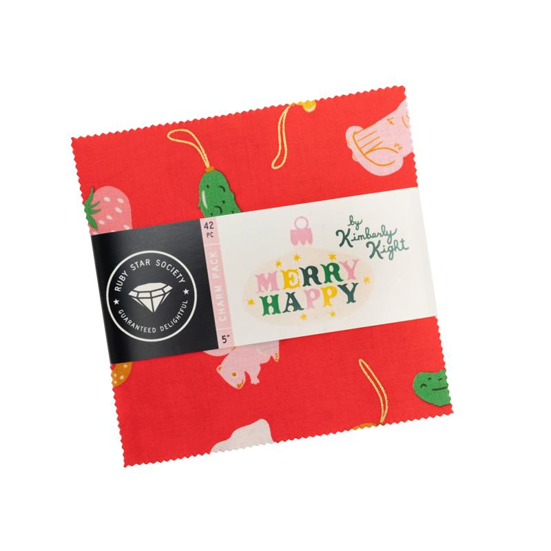 Merry Happy 5" Squares Charm Pack 42pcs Kimberly Kight Ruby Star Society Moda Fabrics Cotton Fabric MD-RS3097PP | US Fabric Shop