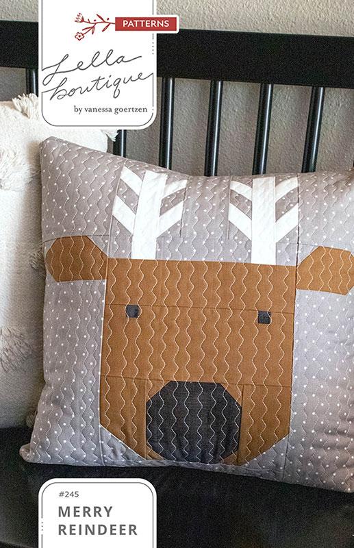Merry Reindeer Pillow Home Decor Pattern Pillow 17"x17" Vanessa Goertzen Lella Boutique LB-245