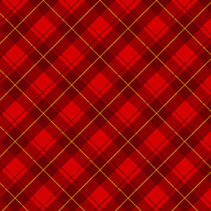 Merry Town Diagonal Plaid Red Sharla Fults Studio E Cotton Fabric