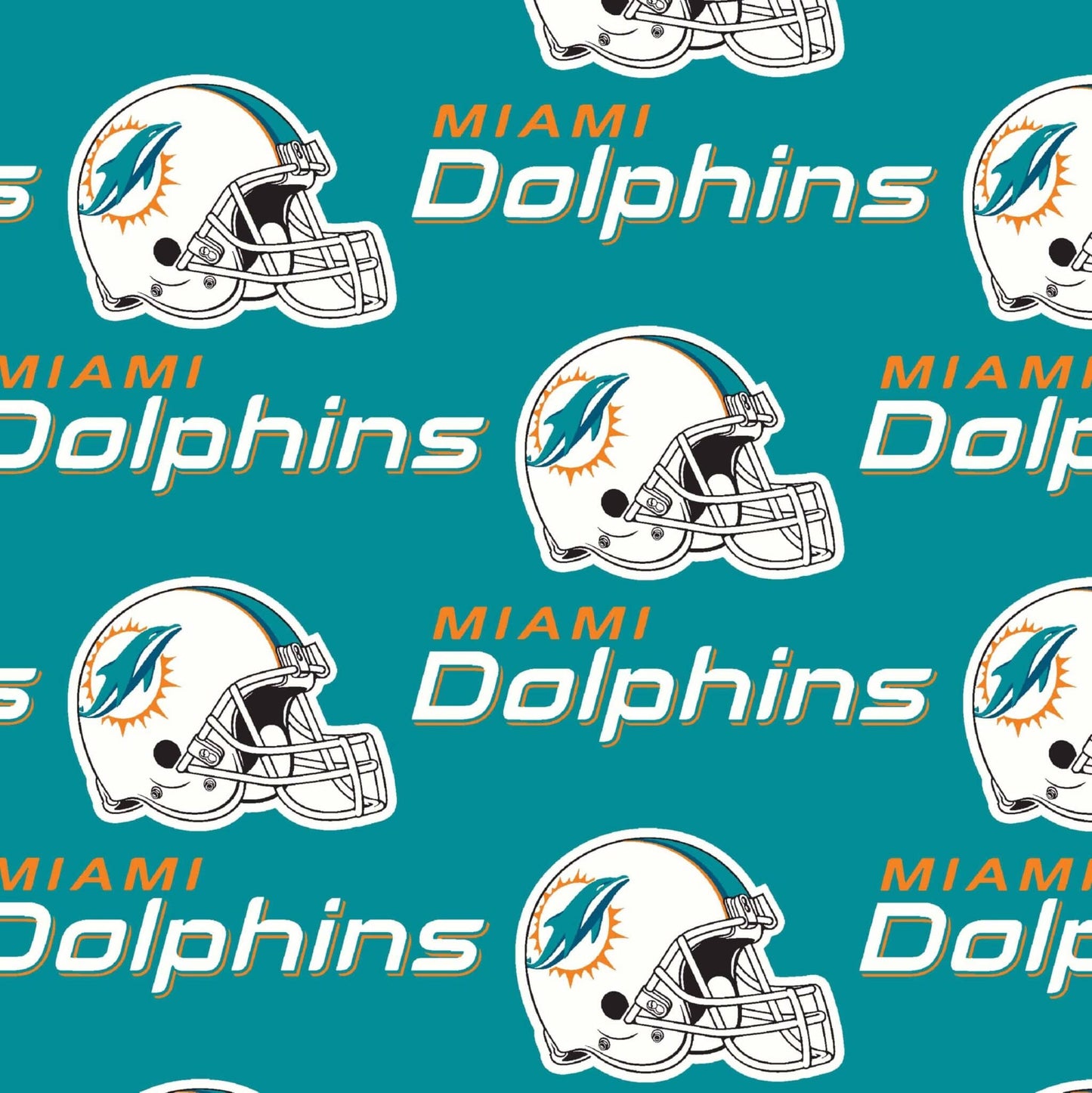 Miami Dolphins NFL Football Original 58" Cotton Fabric