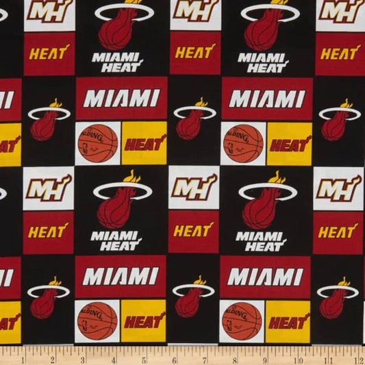 Miami Heat NBA Basketball Patch Design Camelot Cotton Fabric