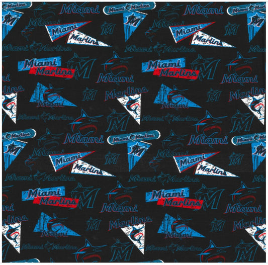 Miami Marlins MLB Baseball Retro Fabric Traditions Cotton Fabric