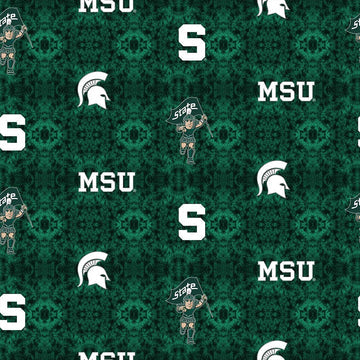 Michigan State Spartans NCAA Tie-Dye FLANNEL Sykel Cotton FLANNEL Fabric