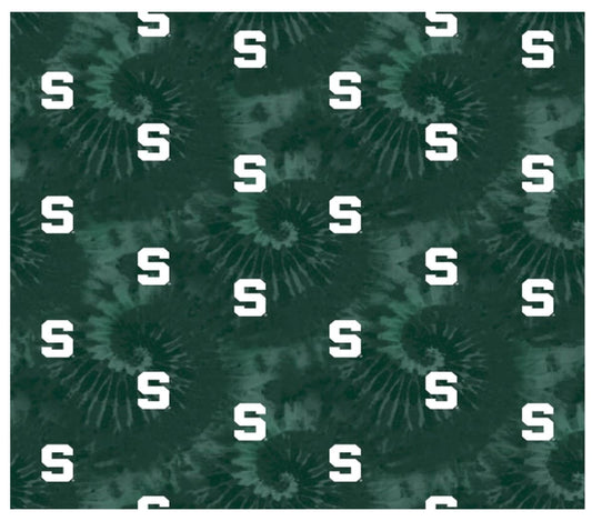 Michigan State Spartans NCAA College Tie Dye Sykel Cotton Fabric