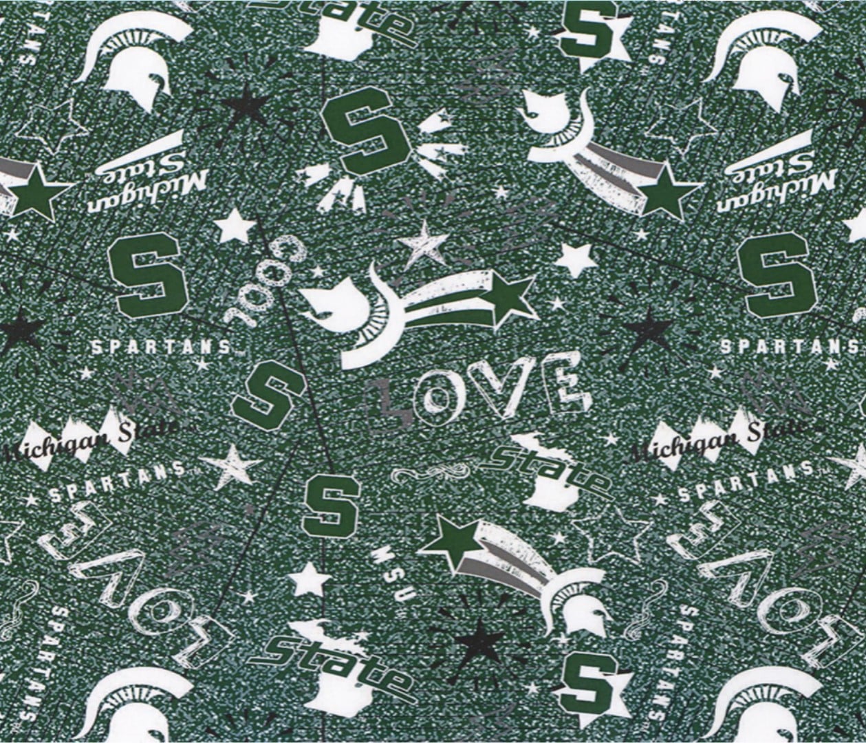 Michigan State Spartans 52" NCAA College Sykel Spun Jersey Fabric