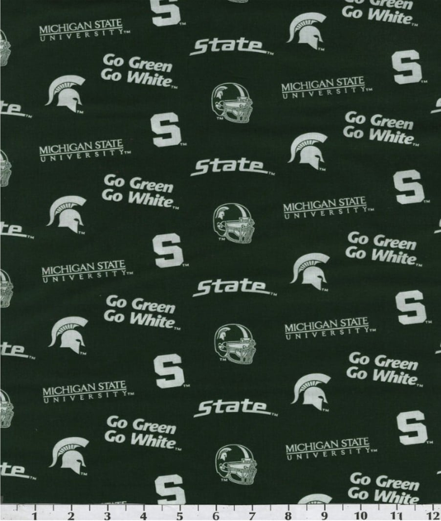 Michigan State Spartans NCAA College Allover Sykel Cotton Fabric