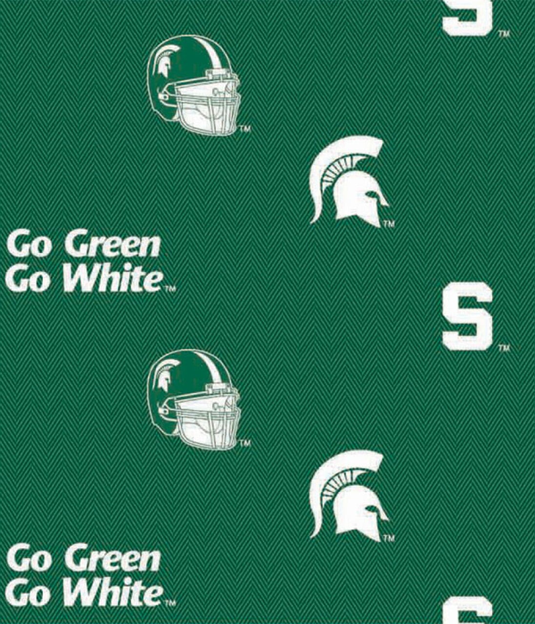 Michigan State Spartans NCAA College Allover Herringbone Sykel Cotton Fabric