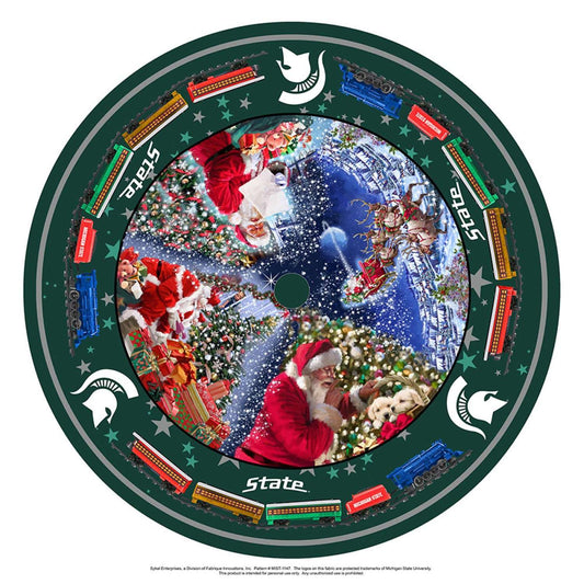 Michigan State Spartans NCAA College Felt Christmas Tree Skirt 46"x46" Round Sykel Enterprises MIST-1147