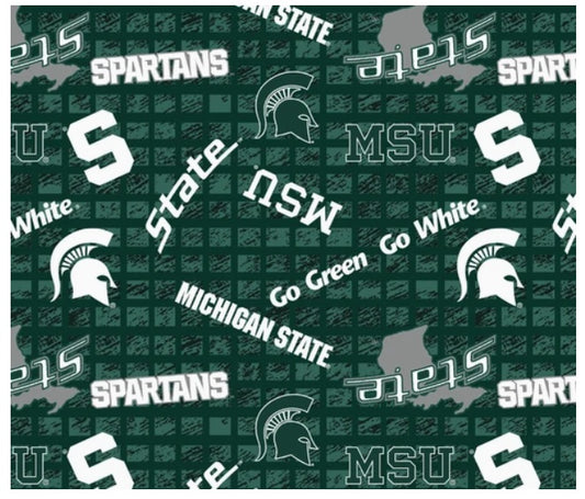 Michigan State Spartans NCAA College JERSEY KNIT Sykel Enteprises Polyester Spandex Fabric MIST-1401